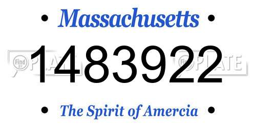 1483922 Massachusetts License Plate
