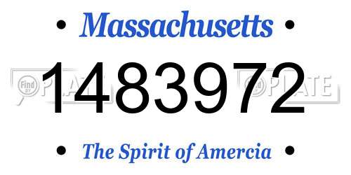 1483972 Massachusetts License Plate