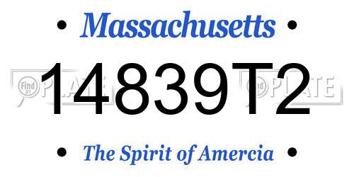 14839T2 Massachusetts License Plate