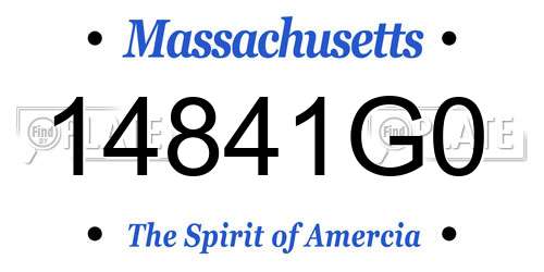 14841G0 Massachusetts License Plate