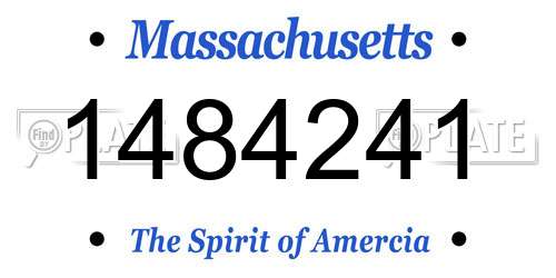 1484241 Massachusetts License Plate