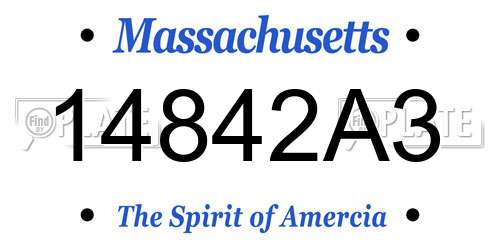14842A3 Massachusetts License Plate