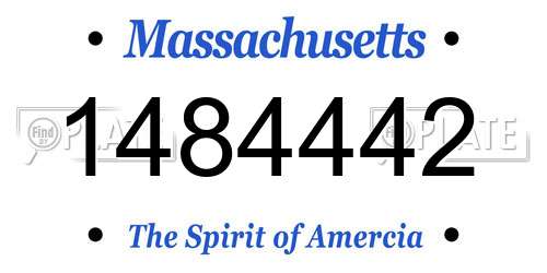 1484442 Massachusetts License Plate