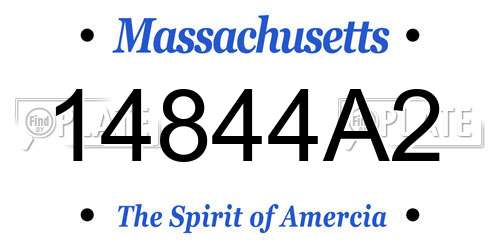 14844A2 Massachusetts License Plate