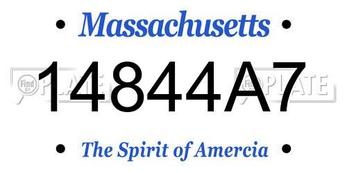 14844A7 Massachusetts License Plate