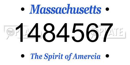 1484567 Massachusetts License Plate