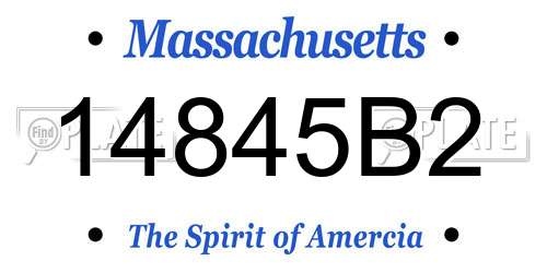 14845B2 Massachusetts License Plate