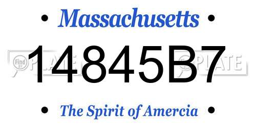 14845B7 Massachusetts License Plate