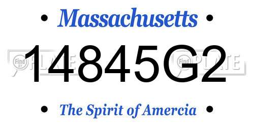 14845G2 Massachusetts License Plate