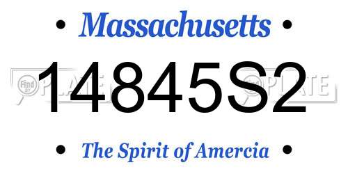 14845S2 Massachusetts License Plate