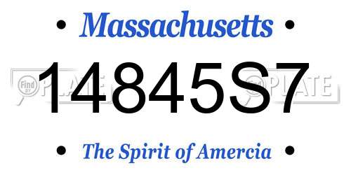 14845S7 Massachusetts License Plate