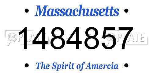 1484857 Massachusetts License Plate
