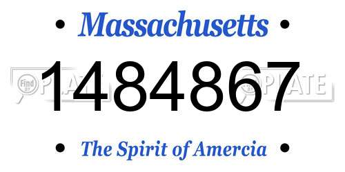 1484867 Massachusetts License Plate