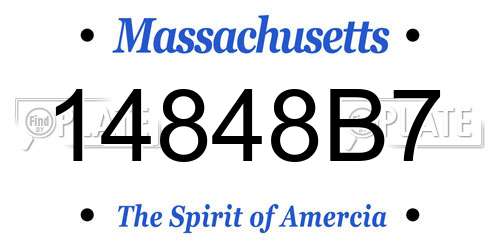 14848B7 Massachusetts License Plate