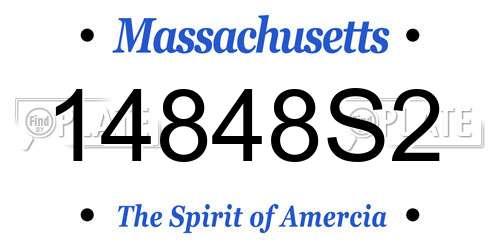 14848S2 Massachusetts License Plate
