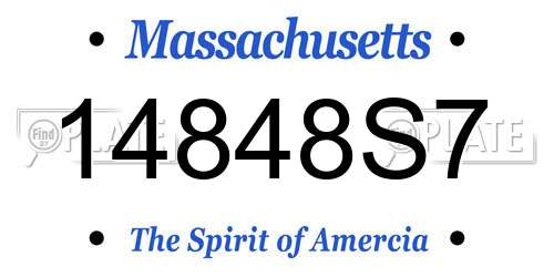 14848S7 Massachusetts License Plate