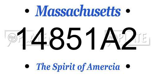 14851A2 Massachusetts License Plate