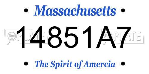 14851A7 Massachusetts License Plate