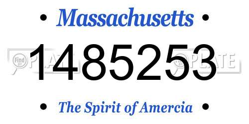 1485253 Massachusetts License Plate