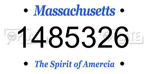 1485326 Massachusetts License Plate