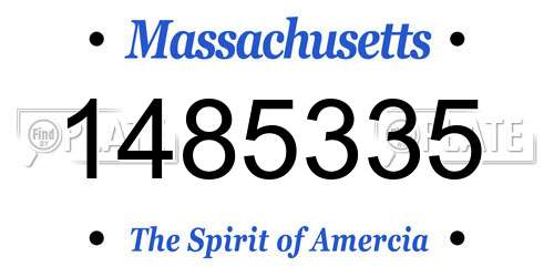 1485335 Massachusetts License Plate