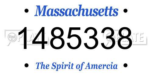 1485338 Massachusetts License Plate