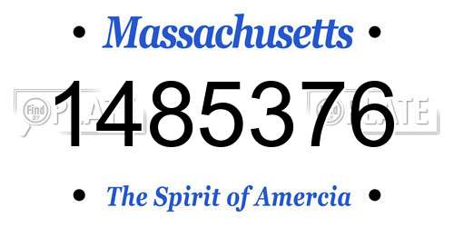 1485376 Massachusetts License Plate