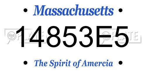 14853E5 Massachusetts License Plate
