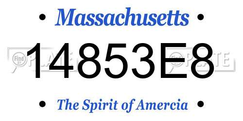 14853E8 Massachusetts License Plate