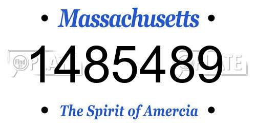 1485489 Massachusetts License Plate