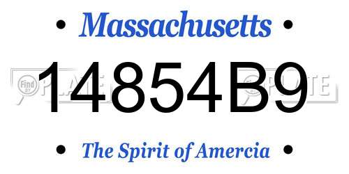 14854B9 Massachusetts License Plate