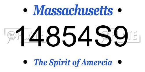 14854S9 Massachusetts License Plate
