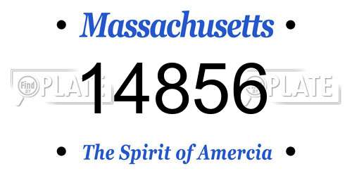 14856 Massachusetts License Plate