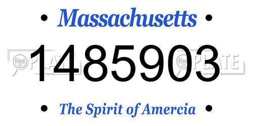 1485903 Massachusetts License Plate