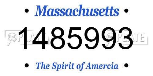 1485993 Massachusetts License Plate