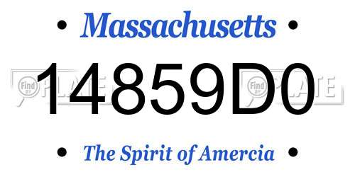 14859D0 Massachusetts License Plate