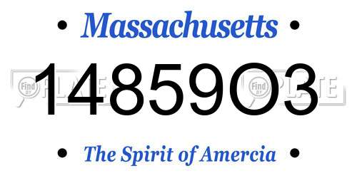 14859O3 Massachusetts License Plate