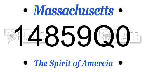 14859Q0 Massachusetts License Plate