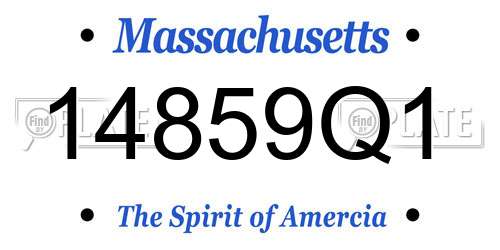 14859Q1 Massachusetts License Plate