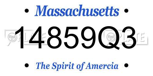 14859Q3 Massachusetts License Plate