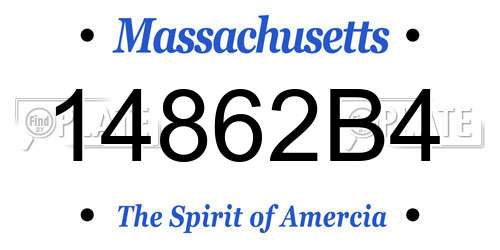 14862B4 Massachusetts License Plate
