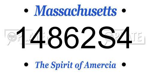 14862S4 Massachusetts License Plate