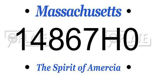 14867H0 Massachusetts License Plate