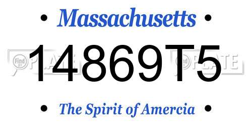 14869T5 Massachusetts License Plate