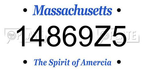 14869Z5 Massachusetts License Plate