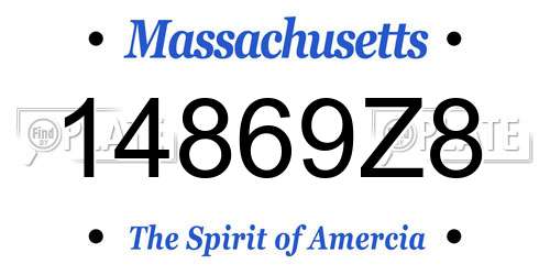 14869Z8 Massachusetts License Plate