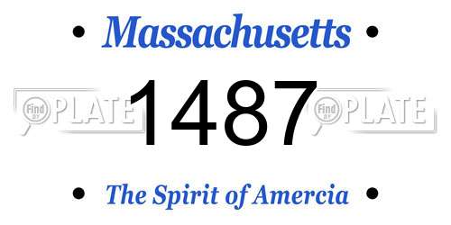 1487 Massachusetts License Plate