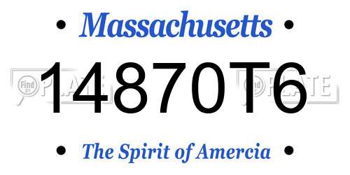 14870T6 Massachusetts License Plate