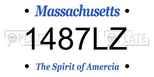 1487LZ Massachusetts License Plate