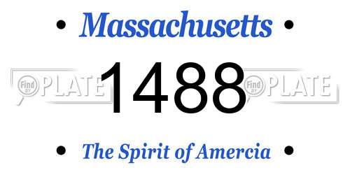 1488 Massachusetts License Plate